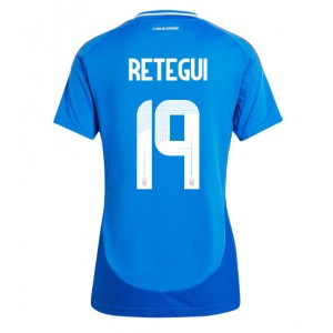 Italia Mateo Retegui #19 Jalkapallovaatteet Naisten Kotipaita EM-Kisat 2024 Lyhythihainen